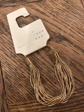 a new day Gold Multi-Strand Tassel Necklace